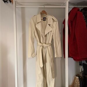 Belted 100% Cotton Trench Coat